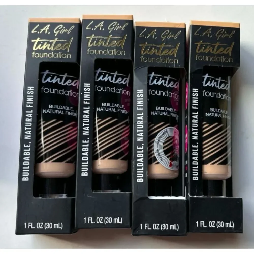 LA Girl Tinted Foundation GLM756 Warm Beige Buildable Natural Finish Lot of 4